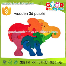Hot Sale 3D Wooden Dog Puppies Toy Kids Intelligence Puzzle à venda